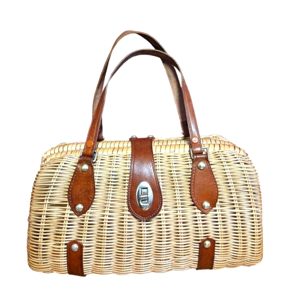 Vintage Wicker Woven Handbag